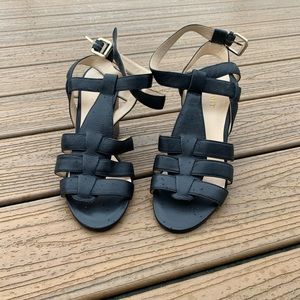 Black Nine West Strappy Wedges